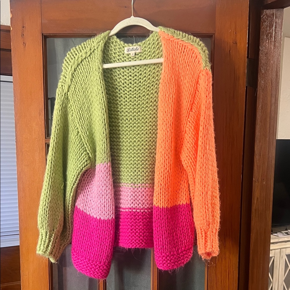 Listicle Multicolor Knit Cardigan